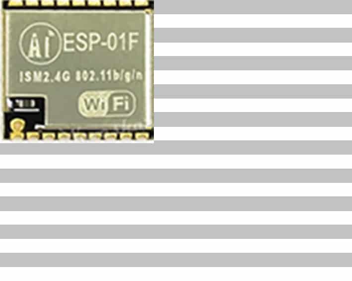 The ESP-01F module with an ESP8266 from Ai-Thinker