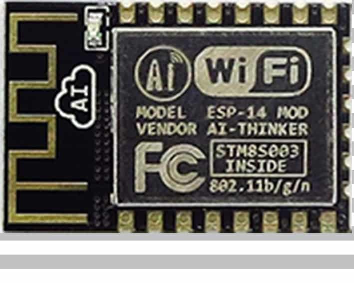 The ESP-14 module with an ESP8266 from Ai-Thinker