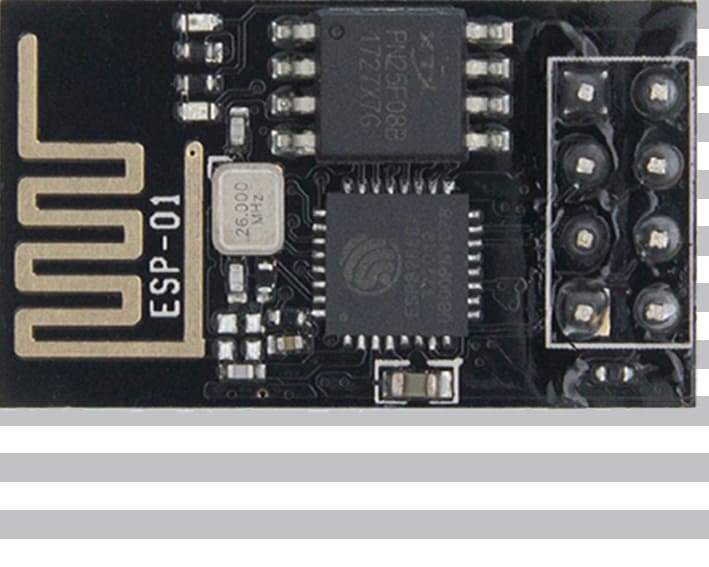 The ESP-01 module with an ESP8266 from Ai-Thinker