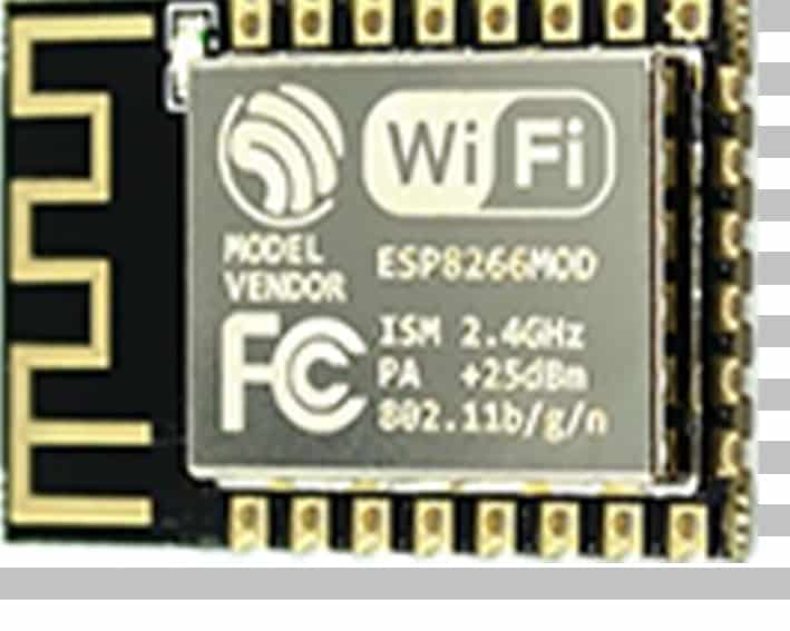 The ESP-12F module with an ESP8266 from Ai-Thinker