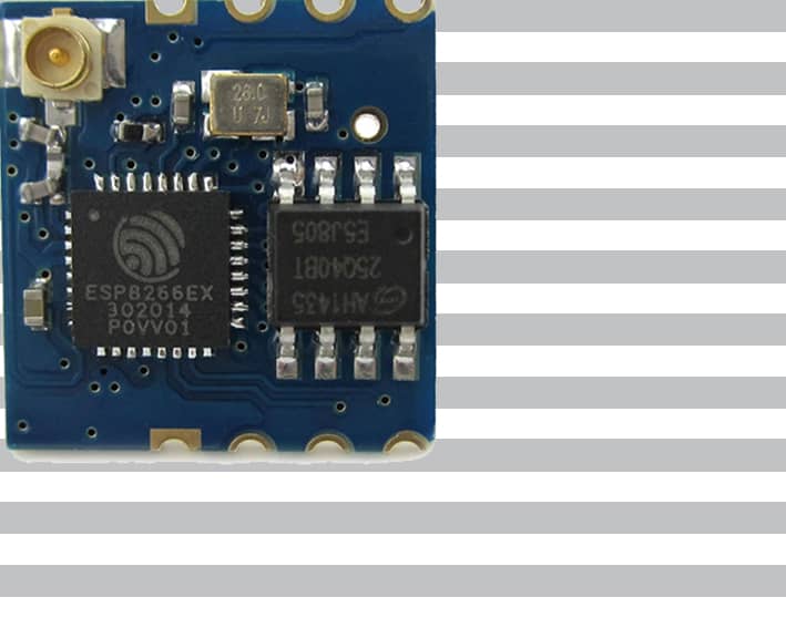 The ESP-02 module with an ESP8266 from Ai-Thinker