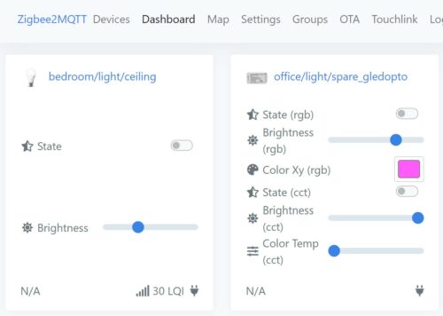 Testing the Zigbee2MQTT web-based frontend