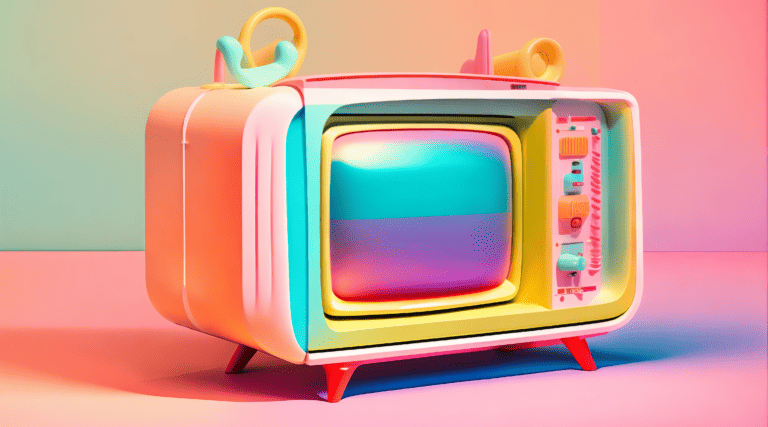 A colourful candy-themed television