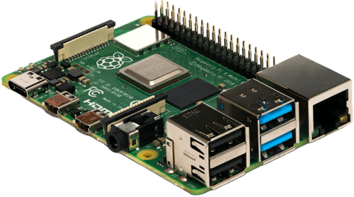 A Raspberry Pi 4 used to run Home Assistant