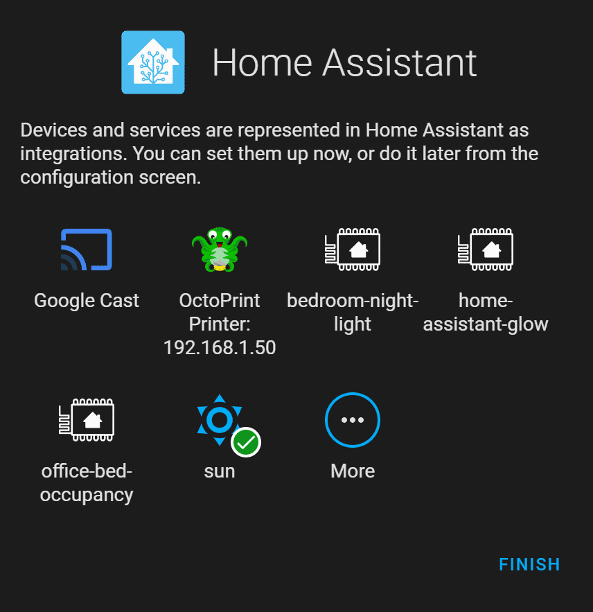 The Home Assistant interface displaying integrations it has auto-discovered.