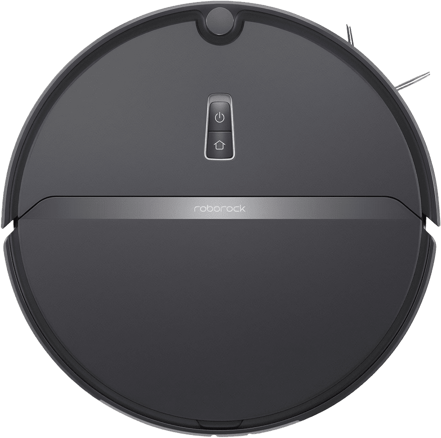 The Roborock E4 robot vacuum cleaner in black.