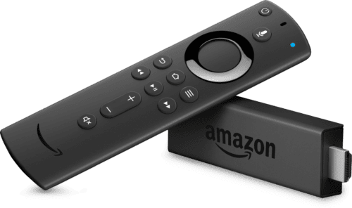 The Fire TV Stick and its remote.