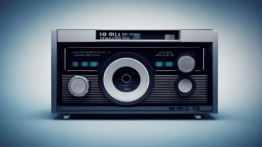 A digital illustration of a cyberpunk cassette player.