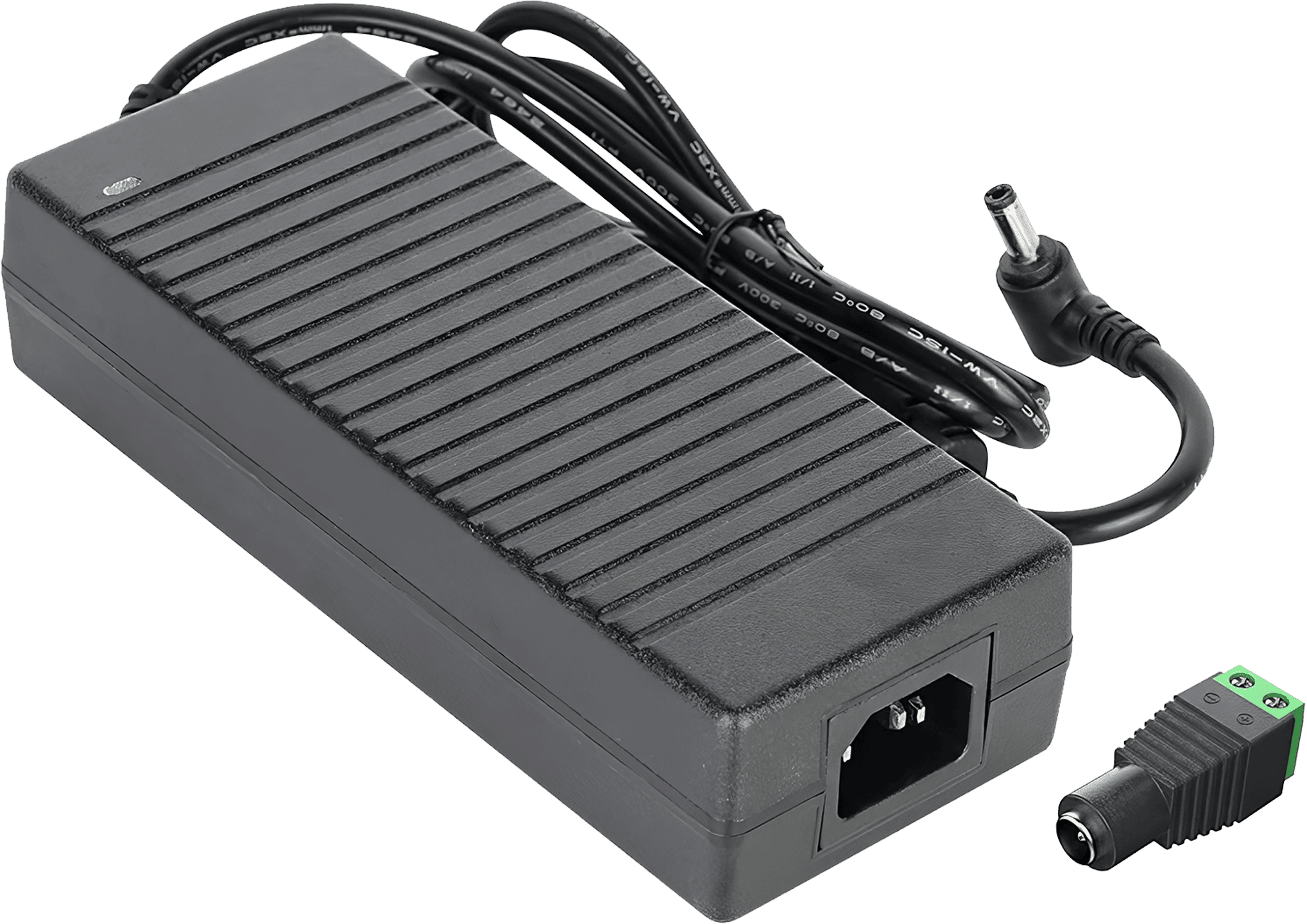 A reliable and versatile BTF-LIGHTING 120W Power Supply with a female DC barrel connector, featuring various safety protections for secure and efficient use.