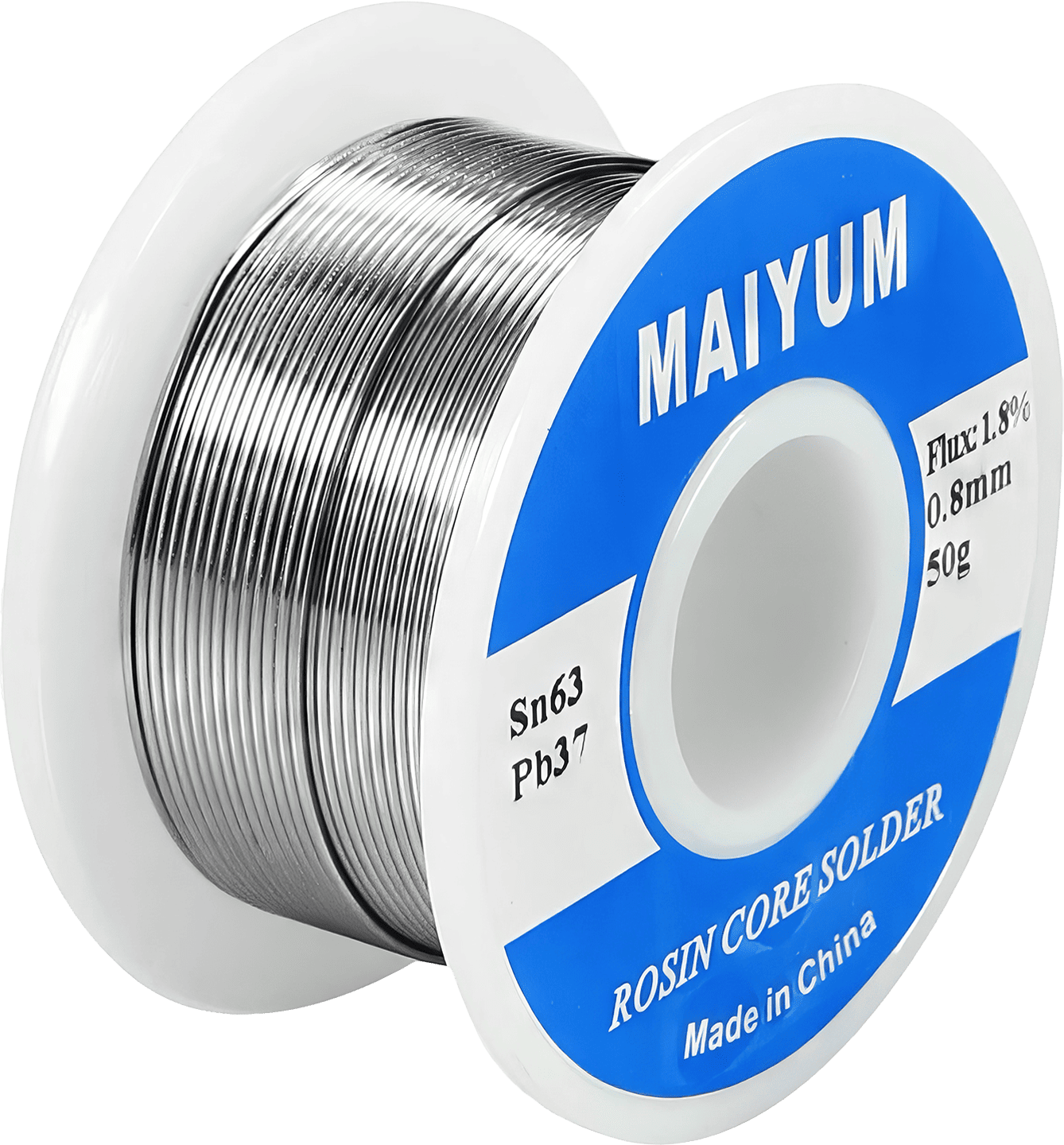 Close-up image of Rosin-Core Solder, a specialised soldering material designed for electric circuit boards and electrical connections involving copper and brass.