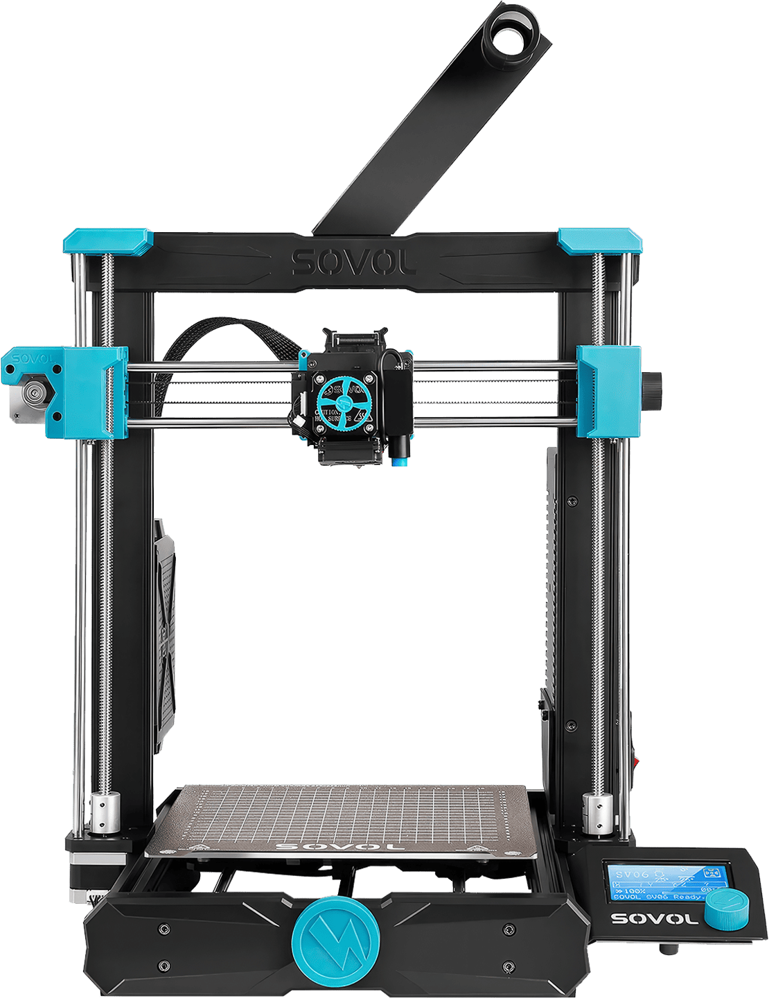 A robust Sovol SV06 3D printer with a classic i3 structure, featuring an all-metal direct drive extruder and an inductive sensor for optimal printing performance.