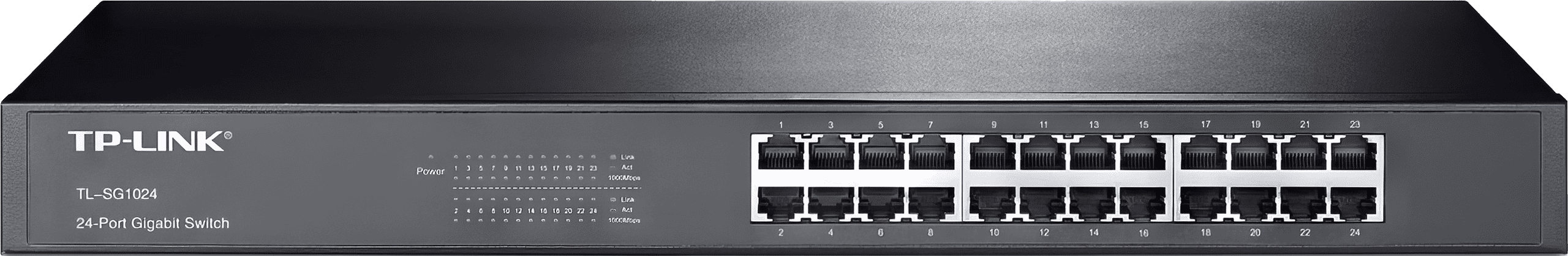 The TP-Link TL-SG1024S 24 Port Gigabit Ethernet Switch is a sleek, energy-efficient device designed for easy, reliable network expansion.