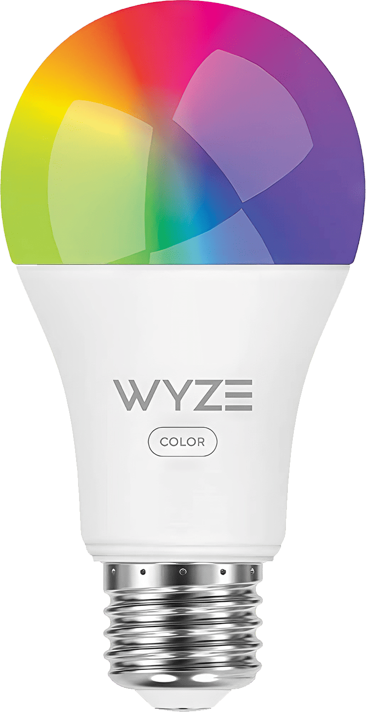 Image showing the Wyze Bulb Color, a smart lighting solution offering adjustable brightness, multiple colours, and customisable lighting routines.