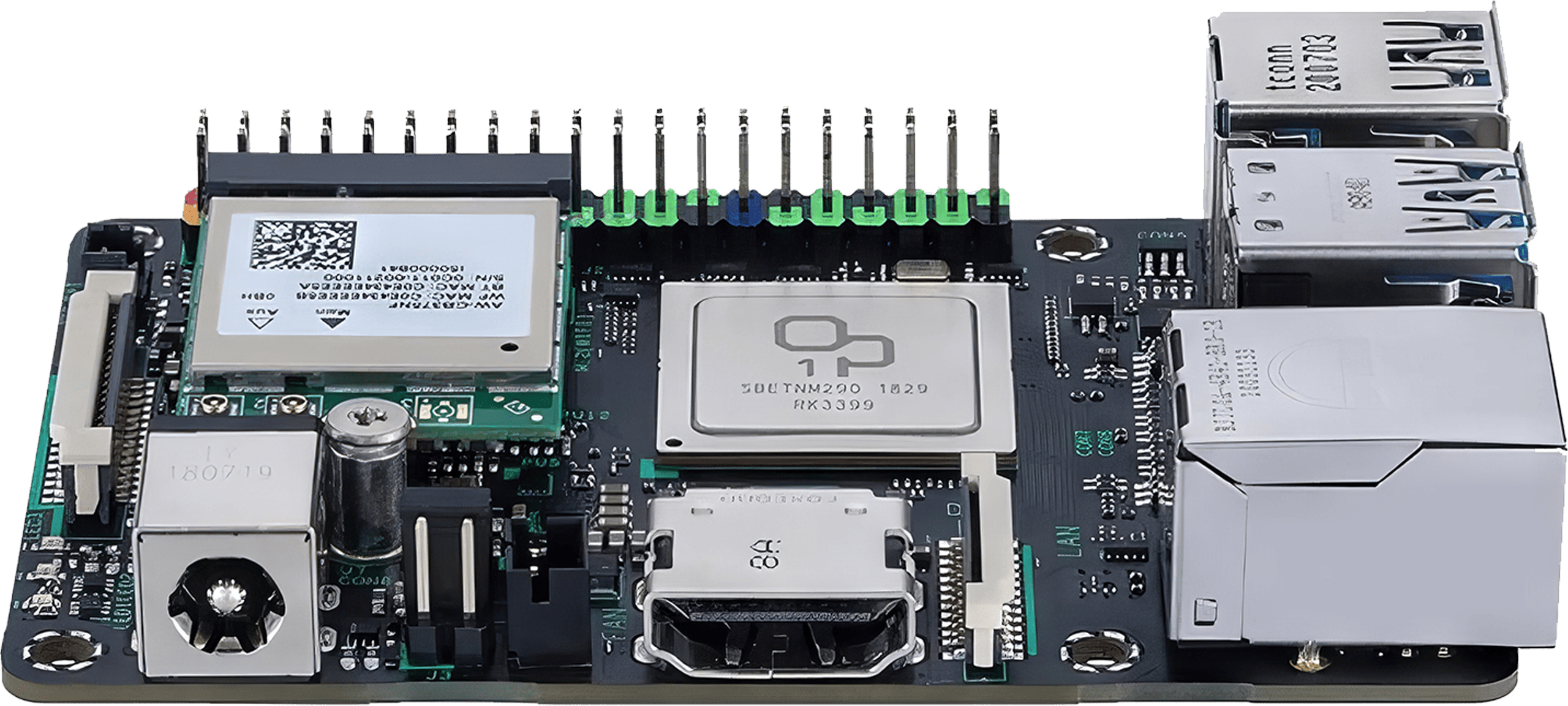 The ASUS Tinker Board 2S, a compact and powerful mini computer featuring a 6-core Rockchip RK3399 system on a chip, a multi-core Mali-T860 GPU, and multiple USB 3.2 Gen 1 ports.