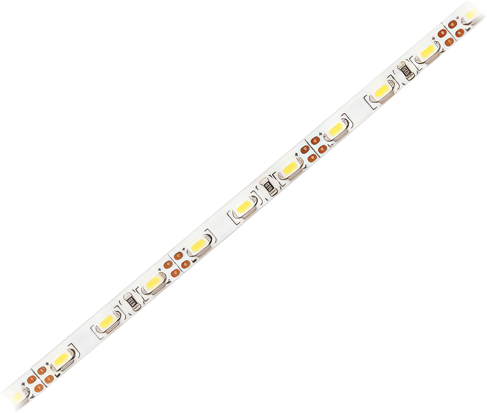 High-quality BTF-LIGHTING Natural White Flexible 3014 LED Strip with a slim design, featuring strong adhesive tape for easy installation. This energy-efficient lighting solution operates at a safe 12V voltage, producing minimal heat.