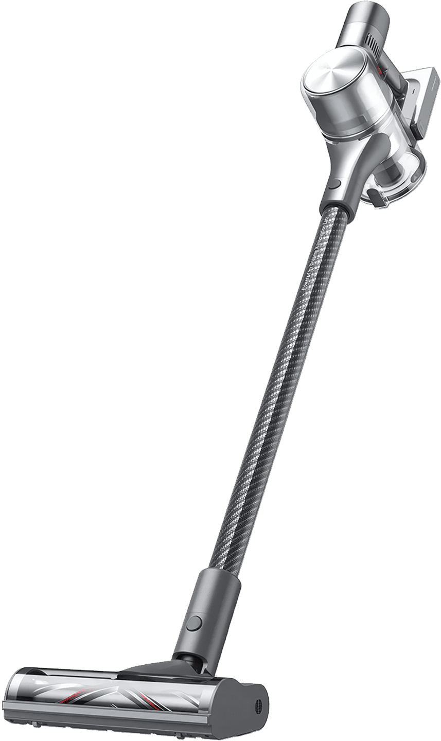 A sleek, lightweight Dreametech T30 Neo Cordless Vacuum Cleaner with a clear digital display and a large dustbin.