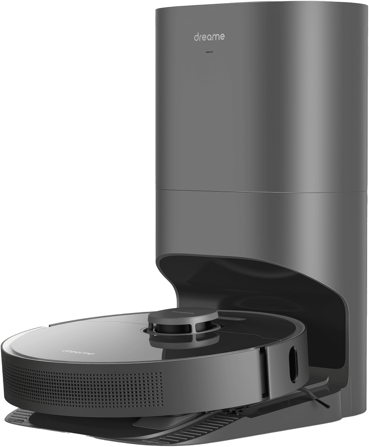 Image showing the Dreametech Z10 Pro robot vacuum, a round, sleek device equipped with advanced technologies for efficient and organized cleaning.