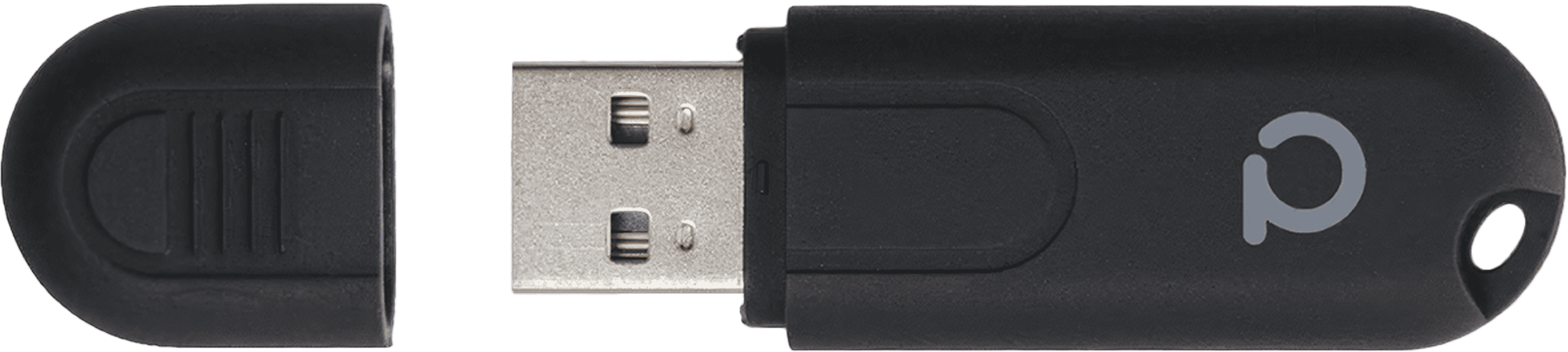 An image of the Phoscon ConBee II, a compact USB stick, designed as a universal Zigbee gateway for various compatible devices.