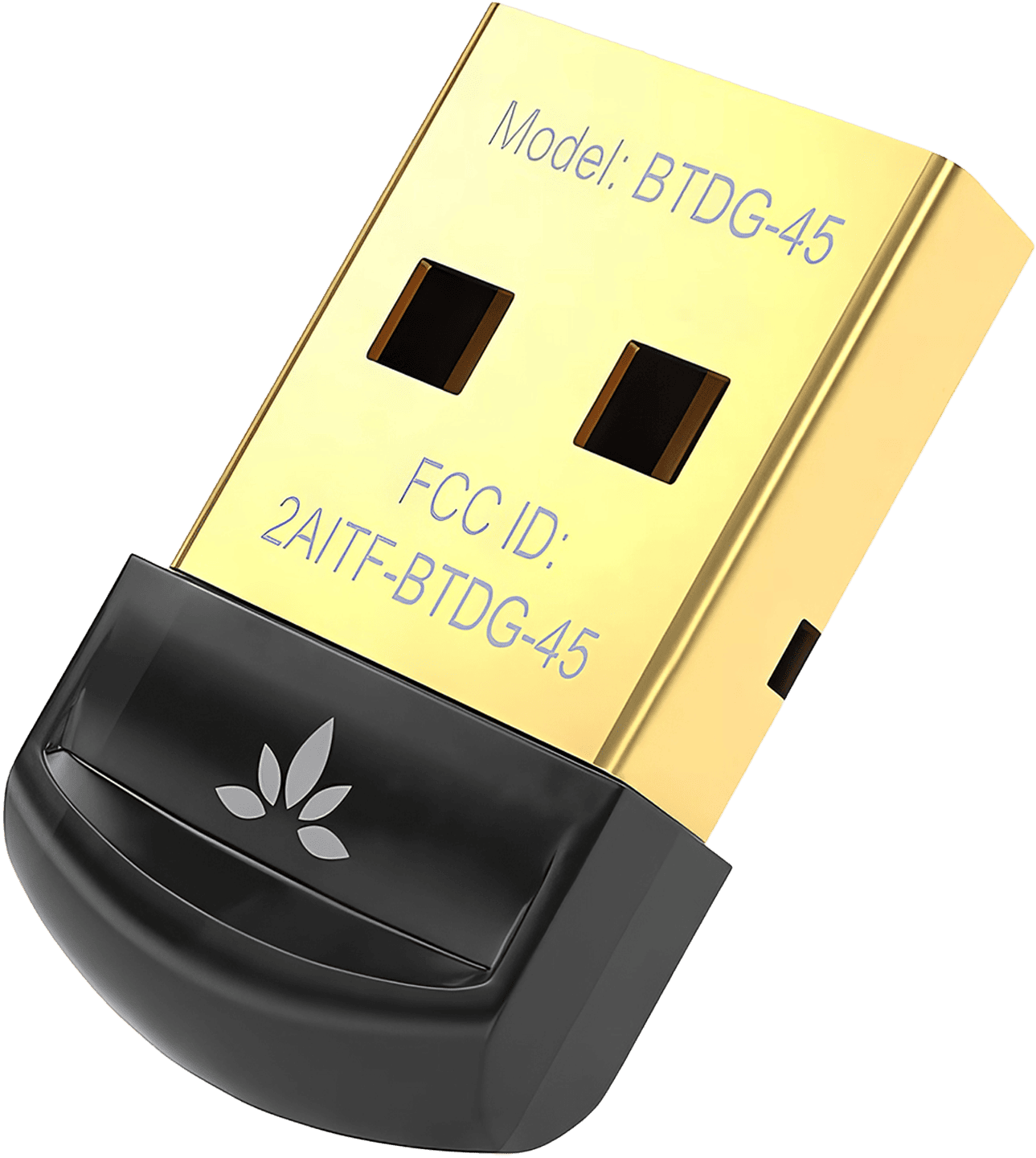 Image showing a compact Avantree DG45 USB adapter, designed for improved Bluetooth connectivity and fast data transfer.