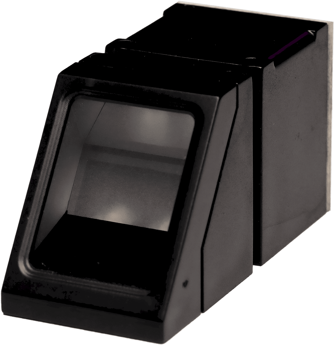 An image showing the compact, detailed GROW R307 Optical Fingerprint Module, highlighting its professional optical technology and precise manufacturing techniques.